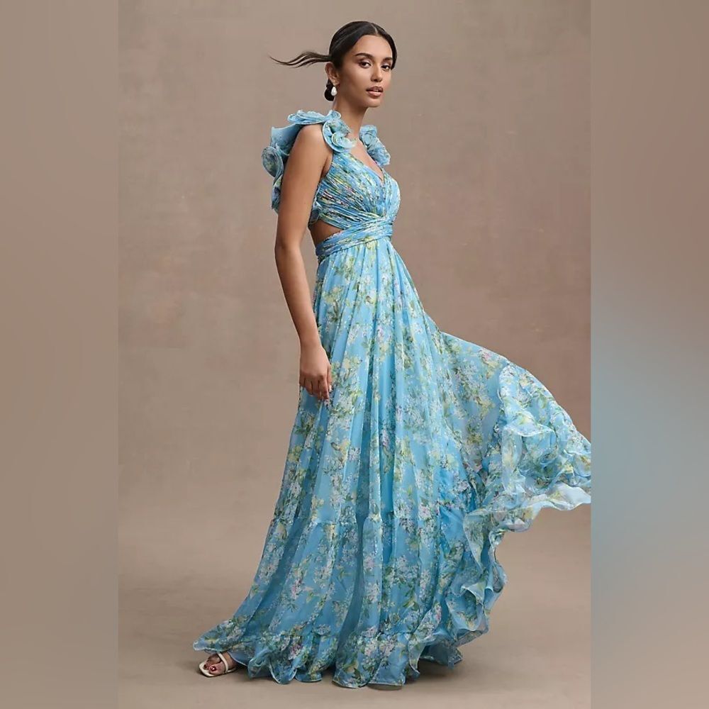 Anthropologie MACDUGGAL Indy Chiffon Dress